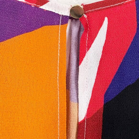 Karen Millen Womens Abstract Woven Shell Top Sleeveless Round Neck Multi 10 - Picture 12 of 12